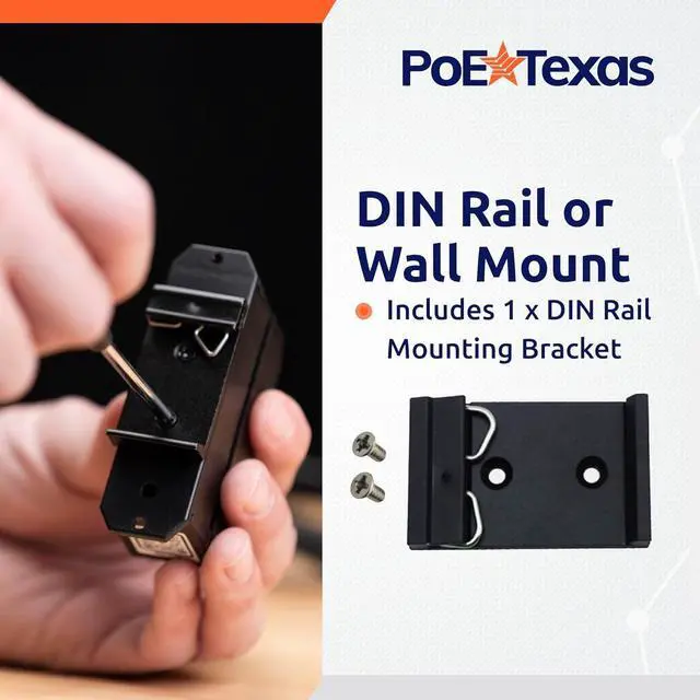 Alt view image 5 of 7 - PoE Texas 6-Port 2.5 Gigabit PoE++ Injector with 90W Per Port, Up to 328 Ft - 10/100/1000/2500Mbps Wall Mount or DIN Rail Mount 802.3af/at/bt PoE Injector - Includes 48 Volt 480 Watt Power Supply