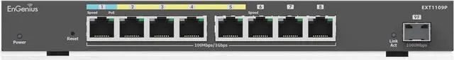 Main image of EnGenius Cloud Managed EXT1109P 8-Port Gigabit Switch Extender with 4 PoE+ Port and 1 SFP Port, up to 60W Budget