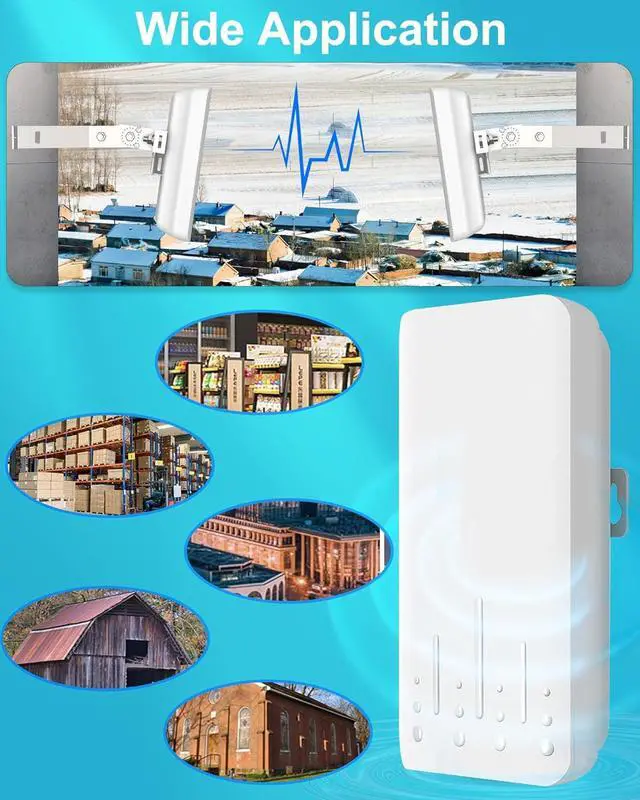 Alt view image 4 of 7 - Point to Point Wireless Bridge Outdoor with Mount for Starlink Internet, 2KM 5.8G Network WiFi Bridges Extender CPE Access Point with 14DBi Antenna 2 100Mbps LAN Port 24V PoE Injector 2-Pack