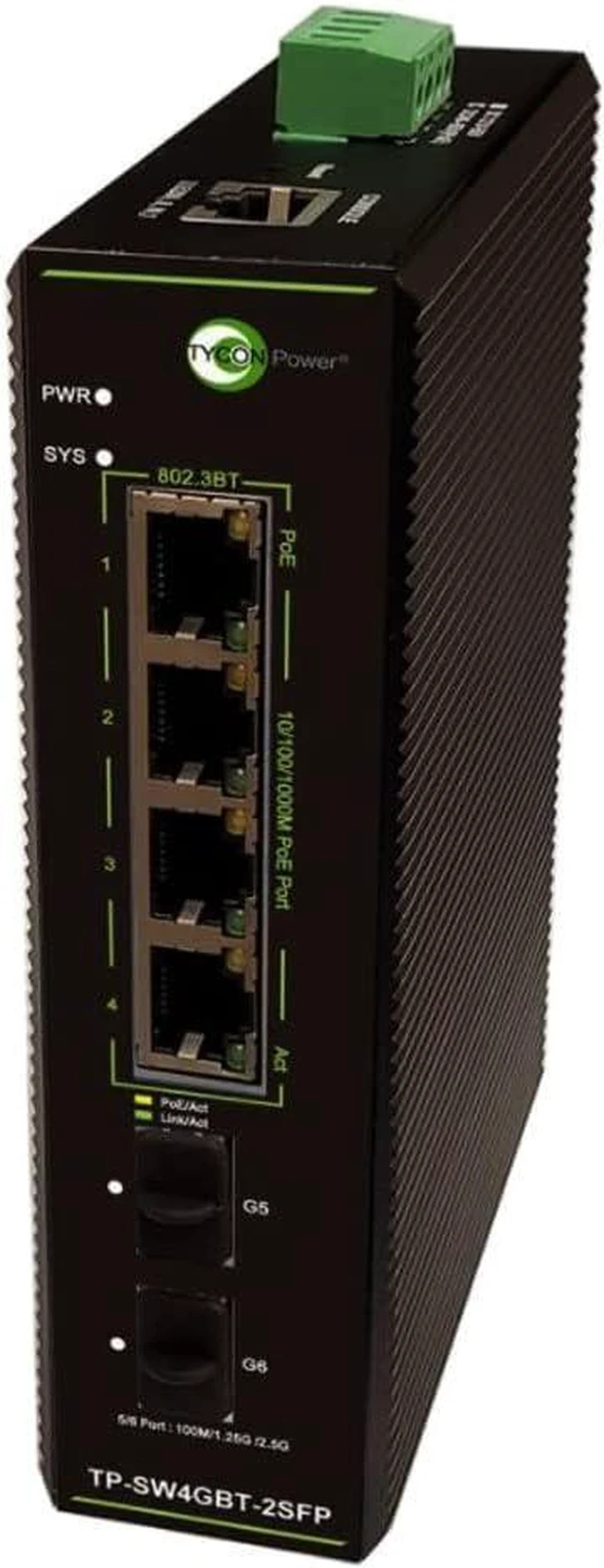 Main image of Tycon Power Systems TP-SW4GBT-2SFP Managed Gigabit PoE Switch 4X 802.3bt Ports and 2X SFP Ports