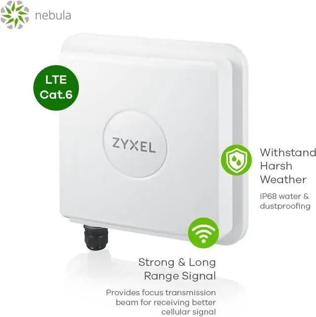Alt view image 2 of 7 - Zyxel 4G LTE-A Cat.6 Router with PoE | Nebula Cloud Management | LTE7461N |Outdoor Design for Reliable Connection | Heavy Duty IP68 Enclsoure | 300Mbps | Remote Management | Easy Installation