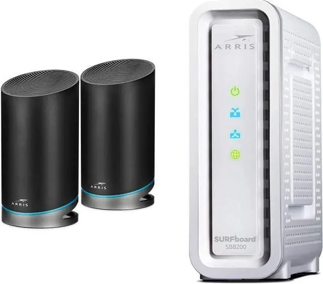 Main image of ARRIS Surfboard mAX Pro W133 Tri-Band Mesh Wi-Fi 6 System & ARRIS Surfboard SB8200 DOCSIS 3.1 Cable Modem | Approved for Comcast Xfinity, Cox, Charter Spectrum, & More | Two 1 Gbps Ports