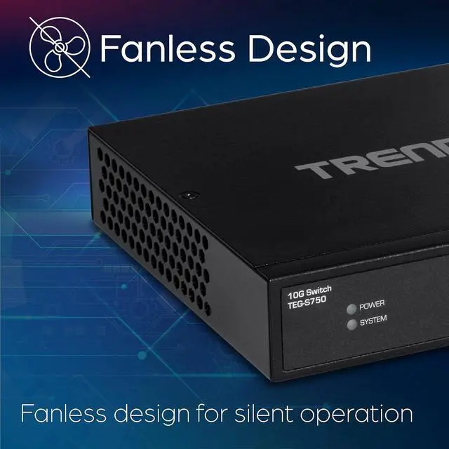 Alt view image 4 of 7 - TRENDnet 10GbE Networking Bundle with 5-Port 10G Switch (TEG-S750) and 10G PCIe Network Adapter (TEG-10GECTX)