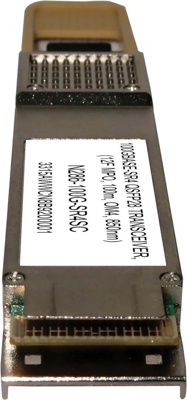 Alt view image 2 of 4 - Tripp Lite Eaton Series QSFP-100G-SR4-S Cisco Compatible 100GBase-SR4 QSFP28 Transceiver Module, MTP/MPO Multimode Fiber MMF, 100 Gbps,850 nm, 328 Ft / 100 M Length, 3-Year Warranty(N286-100G-SR4SC)