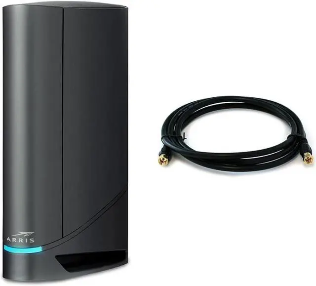 Main image of ARRIS Surfboard G34 DOCSIS 3.1 Gigabit Cable Modem & Wi-Fi 6 Router (AX3000) & Monoprice RG6 Quad Shield CL2 Coaxial Cable with F Type Connector - 18AWG, 75 Ohm, 6 Feet