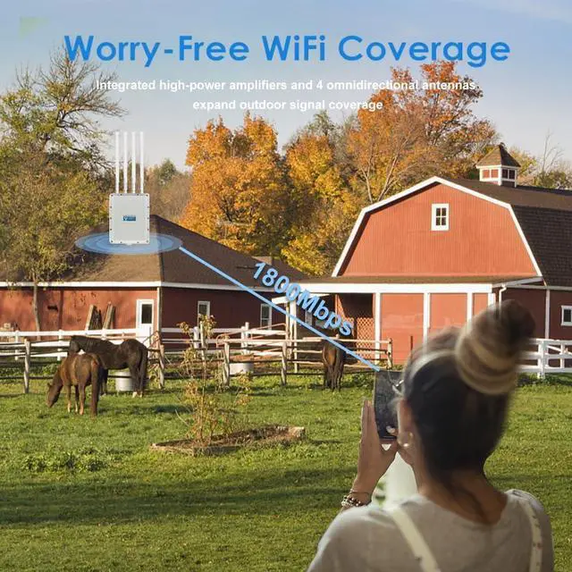 Alt view image 4 of 6 - KuWFi WiFi 6 Wireless AP Router WiFi Extender Signal Booster Outdoor Indoor Long Range 360-degree omnidirectional Access Point WiFi Dual Band 1800Mbps Supports AP/Gateway/Repeater