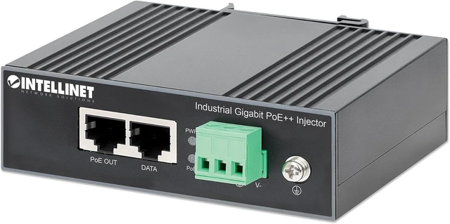 Alt view image 5 of 7 - Intellinet Industrial Gigabit PoE++ Injector, 90W, 802.3bt, DIN-Rail Mount