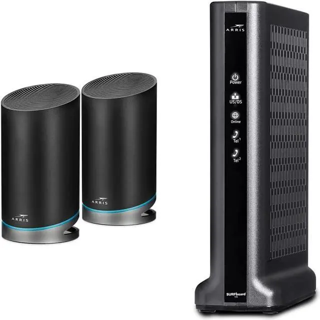 Main image of ARRIS Surfboard mAX Pro W133 Tri-Band Mesh Wi-Fi 6 System & T25 DOCSIS 3.1 Gigabit Cable Modem | Comcast Xfinity Internet & Voice | Two 1 Gbps Ports | 2 Telephony Ports