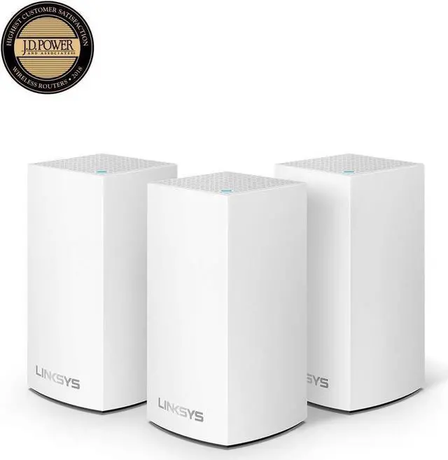 Alt view image 6 of 6 - Linksys Velop Mesh Home WiFi System, 4,500 Sq. ft Coverage, 30+ Devices, Speeds up to (AC1300) 1.3Gbps - WHW0103