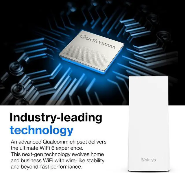 Alt view image 6 of 7 - Linksys Atlas WiFi 6 Router Home WiFi Mesh System, Dual-Band, 2,000 Sq. ft Coverage, 25+ Devices, Speeds up to (AX3000) 3.0Gbps - MX2000 1-Pack,White