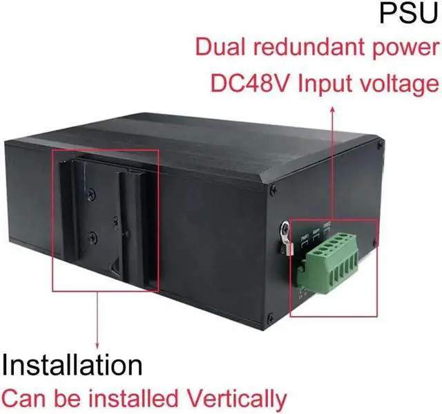 Alt view image 3 of 7 - Managed Switch Poe Giabit Ethernet 8 Port RJ45 with POE+ 4 Port SFP Din Rail IP40 Vlan QoS STP/RSTP for Outdoor Use