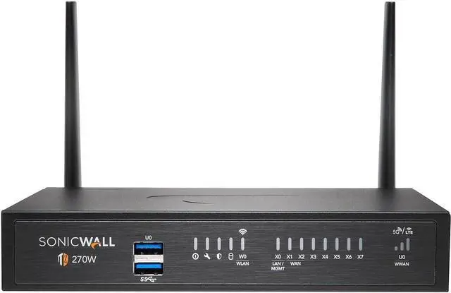 Main image of Sonicwall TZ270W Wireless Network Security Appliance (02-SSC-2823) | Next-Generation Firewall | Zero-Touch Deployment | 8X 1GbE Ports