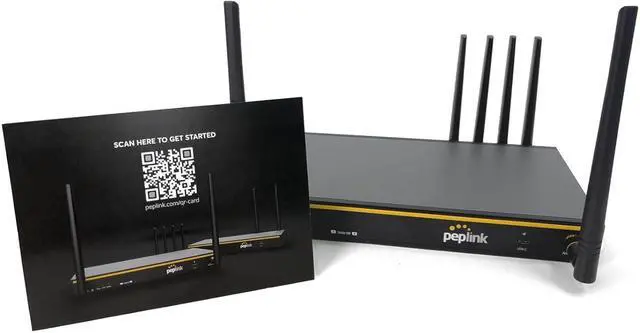 Main image of Peplink B One 5G with Data - Gigabit Dual WAN Cellular WiFi Router for Wireless Internet - 20GB Cellular Data Plan Included - 1Gbps Throughput, Wi-Fi 6, Dual-Band, 4 LAN Ports, Supports 150 Users