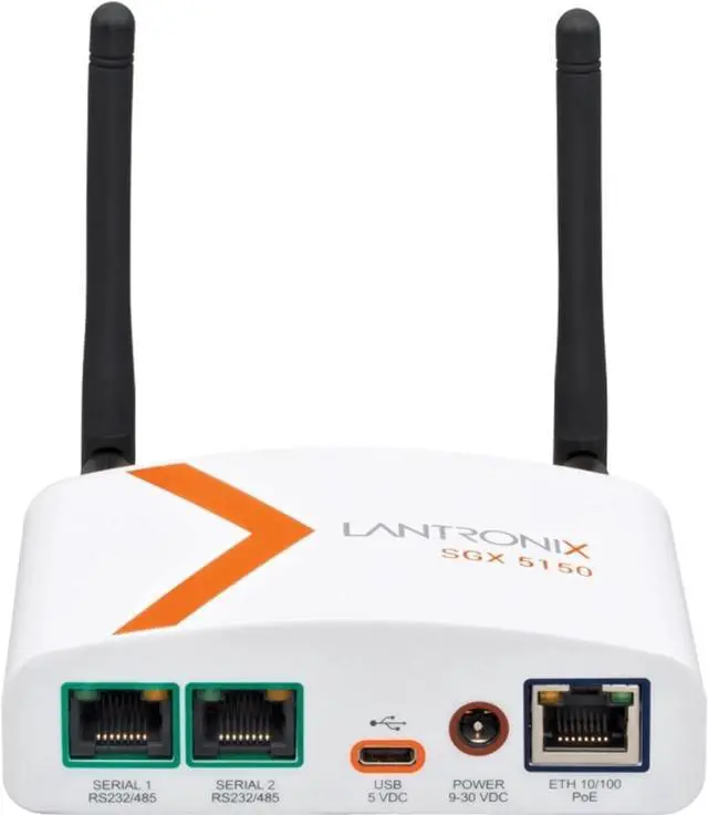 Main image of Lantronix SGX 5150 Wireless IoT Gateway, 802.11a/b/g/n/ac, 1xRS232 (RJ45), USB, 10/100 Ethernet, US Model