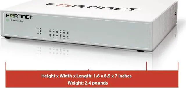Alt view image 3 of 7 - FortiGate-80F Firewall - 8 GE RJ45 Ports, 2 RJ45/SFP Shared Media WAN Ports, Integrated WiFi-6 (802.11ax) (Appliance Only, No Subscription) (FG-80F)