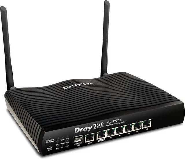 Main image of Vigor 2927AX Dual Wan Ethernet Firewall VPN Router|| WiFi 6 Dual Band Wireless|| 5+1 Gigabit LAN Ports|| 50 VPN Tunnels|| USB Port for 3g/4g Failover|| Multi WAN Connectivity