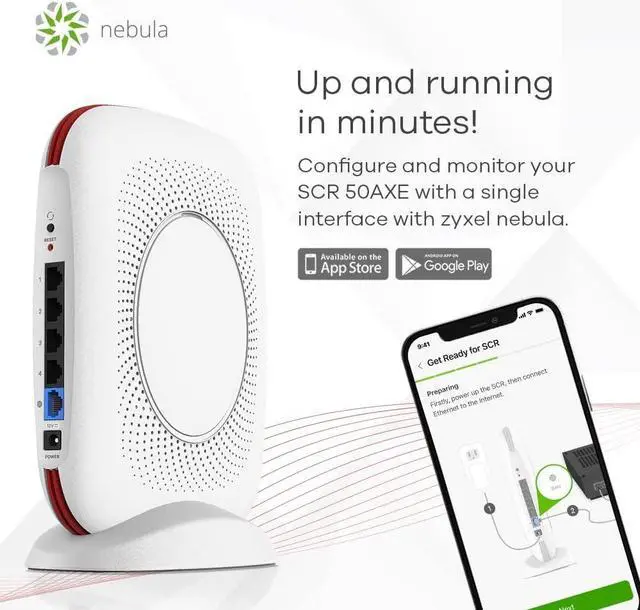 Alt view image 7 of 7 - Zyxel Secure Cloud-Managed Router with AXE5400 Tri-Band WiFi Subscription-Free Network Security, Manageable via Nebula APP/Ideal for Small Office/Small Branch. [SCR 50AXE]