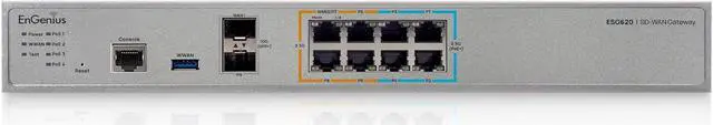 Alt view image 2 of 5 - EnGenius Cloud Managed [ESG620] 2.2 GHz Quad-Core SD-WAN Gateway with Dual-WAN, 8 2.5 GbE LAN (4 PoE+), Auto-VPN, stateful Firewall, and Cellular failover