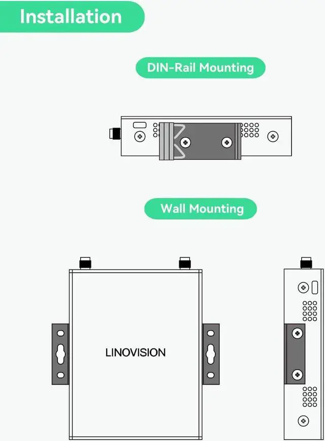 Alt view image 6 of 7 - LINOVISION Industrial Global 4G LTE Cellular Router with Pre-Loaded Data Plan - 60GB 365 Days, Virtual SIM Router Supports Plug-n-Play, RS232/RS485, MQTT, Global Coverage and Pay as You Go