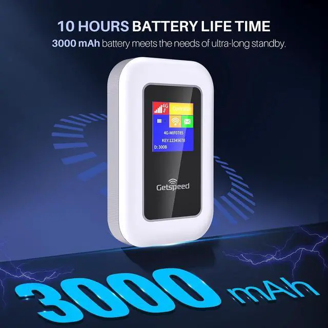 Alt view image 5 of 5 - 4G LTE WiFi Mobile Hotspot,Portable WiFi Router,No SIM Card Needed,10 Connected Devices,Pocket Worldwide Wireless Network Device for Travel,Home,Work,Coffee Shop in 99+ Countries