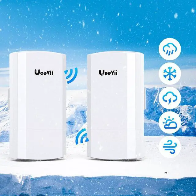 Alt view image 7 of 7 - Wireless Bridge with 2 Bracket,2.4G Point to Point Outdoor WiFi Bridge with 3281ft Working Distance,24V POE Power Supply, IP65 Waterproof Internet Bridge,2-Pack