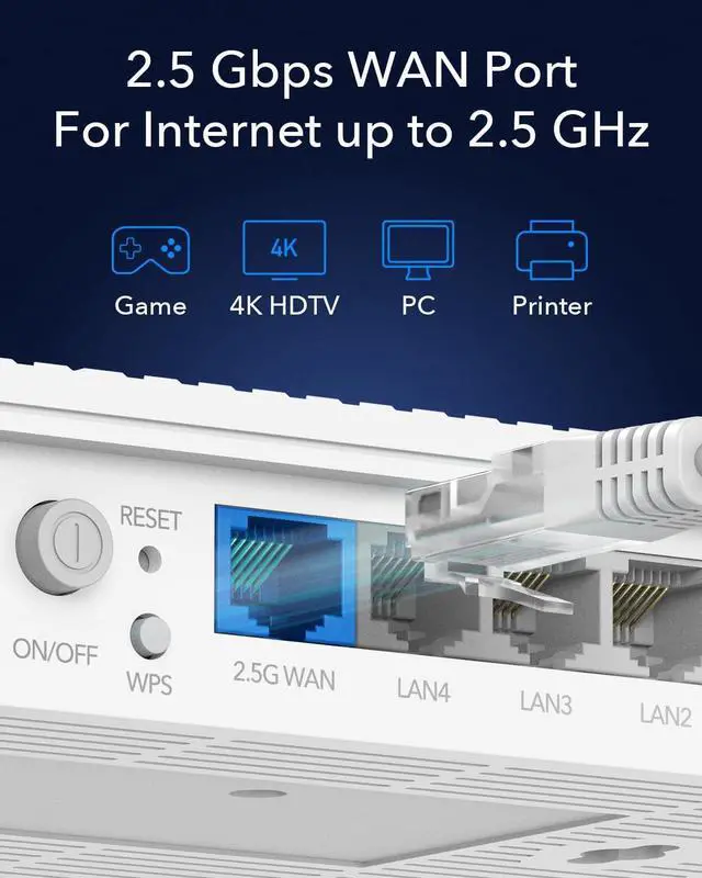 Alt view image 6 of 7 - Cudy AX3000 Multi Gigabit Dual Band WiFi 6 Mesh Router, 2.5Gbps WAN RJ45 Port, 4 Gigabit RJ45 Ports, 4 5dBi Antennas, MU-MIMO, OpenVPN, Wireguard, Zerotier, Ipsec VPN, Cloud APP