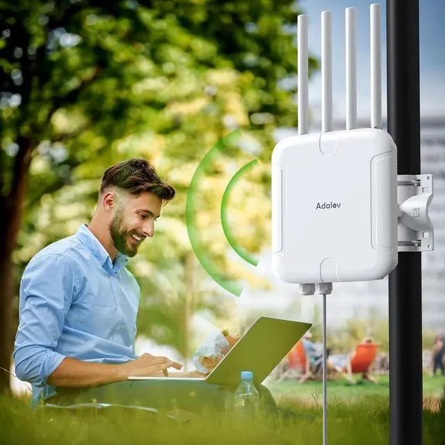 Alt view image 2 of 7 - WiFi 6 Outdoor Access Point, Dual Band 5378 Mbps Wireless Outdoor AP 500M Long Range WiFi | | Up to 128 Devices | IP67 Waterproof, Supports Mesh Extender/AP for Farm, Courtyard, Park, Campsite