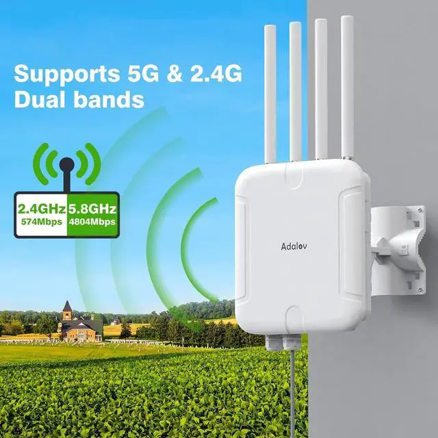 Alt view image 7 of 7 - WiFi 6 Outdoor Access Point, Dual Band 5378 Mbps Wireless Outdoor AP 500M Long Range WiFi | | Up to 128 Devices | IP67 Waterproof, Supports Mesh Extender/AP for Farm, Courtyard, Park, Campsite
