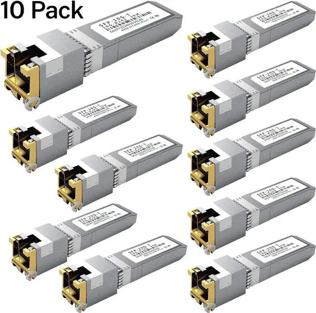Alt view image 2 of 7 - 10PCS 10GBASE-T SFP+ RJ45 Copper Transceiver Module, Multi-Rate 1.25G/2.5G/5G/10G up to 30m - Compatible with TP-Link, Cisco SFP-10G-T-S, Ubiquiti UF-RJ45-10G, Netgear, Broadcom, Mikrotik and More