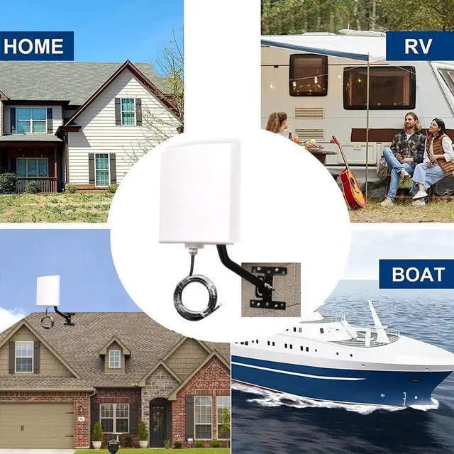 Alt view image 5 of 6 - Long Range WiFi Antennas Outdoor Full Kit 2.4GHz 5GHz External Panel Directional WiFi Antenna Extender for WiFi Router/Wireless Camera/WiFi Access Point, 5meter Cable, RP-SMA, SMA, Mounting Pole