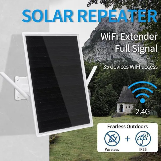 Alt view image 4 of 7 - WiFi Solar Panel Router Repeater,15W 25000mAh Solar Panel Powerd 300Mbps 492ft Coverage WiFi Range Extender WLAN Repeater Wireless Amplifier IP66 Solar Router Signal Booster E3