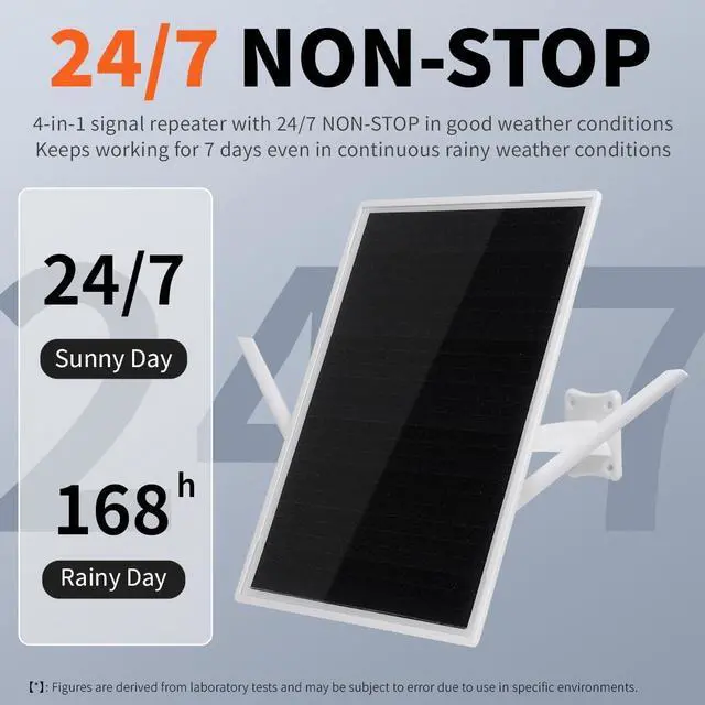 Alt view image 7 of 7 - WiFi Solar Panel Router Repeater,15W 25000mAh Solar Panel Powerd 300Mbps 492ft Coverage WiFi Range Extender WLAN Repeater Wireless Amplifier IP66 Solar Router Signal Booster E3