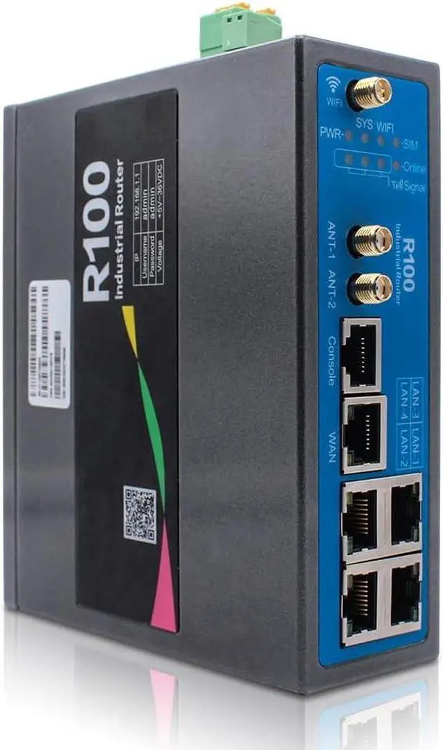 Alt view image 7 of 7 - Industrial 4G LTE Router with SIM Card Slot, LTE Cat 4 Wi-Fi Cellular Router, External Detachable Antenna, VPN, RS232/RS485 M2M IoT Integration, Band Lock, and Remote Management