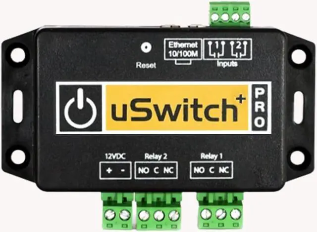 Main image of uSwitch Pro+ WiFi/Ethernet Relay by uHave Control with WPS (IP-SW2P+), Black