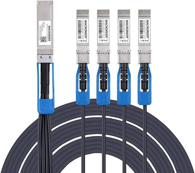 Alt view image 2 of 4 - 100GbE QSFP28 to 4X 25GbE SFP28 Breakout DAC Passive Direct Attach Copper ETH Hybrid Twinax Splitter Cable for Mellanox MCP7F00-A003, SFF-8402 SFP28 and SFF-8665 QSFP28, 3-Meter (10ft)