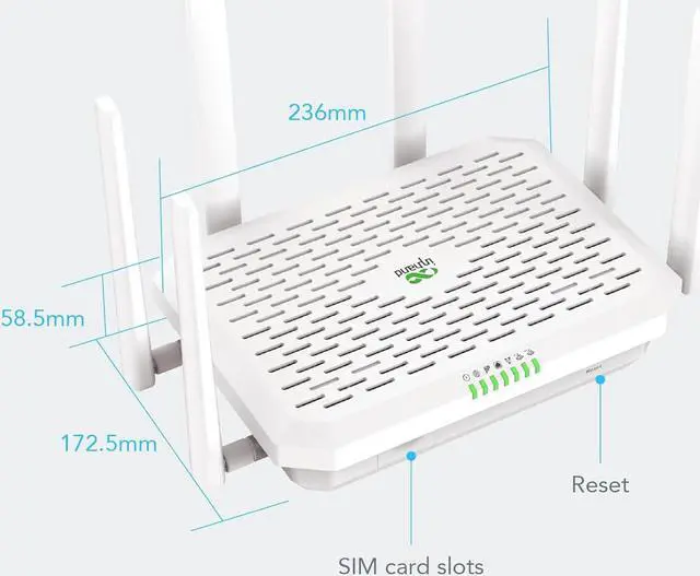 Alt view image 4 of 7 - InHand Networks 5G NR FWA02 Cellular Cloud-Managed Router,Fast Wi-Fi 6, Multi-WAN, Detachable Antennas,Dual SIM,Built-in VPN, Data encryption, Secure Internet, Support T-Mobile