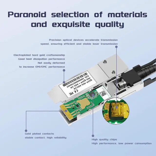 Alt view image 3 of 7 - 40GbE QSFP to 4X SFP Breakout AOC Active Optical Cable, for Intel 40GBASE Devices, 1-Meter(3.3ft), AOC Fiber Stacking Cable 40G to 4X 10G 1-to-4 AOC High-Speed Optical Cable