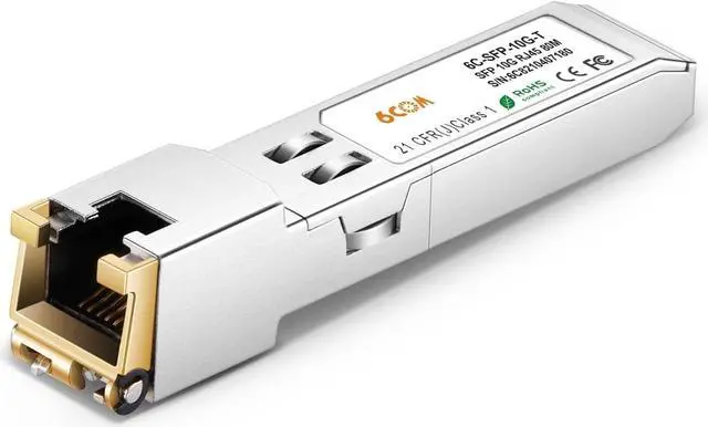 Main image of 10GBase-T SFP+ Transceiver, 10G SFP+ to RJ45 Copper Module, CAT.6a/7, up to 80 Meters, for Cisco SFP-10G-T-80,Ubiquiti, D-Link, Supermicro, Netgear and Other Open Switches