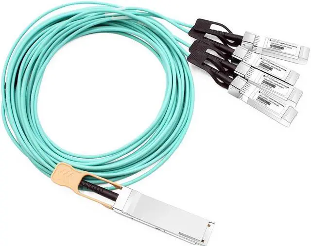 Alt view image 2 of 5 - 100G QSFP28 to 4x25G SFP28 Active Optical Breakout Cable Compatible with Juniper JNP-100G-AOCBO-20M 20m (66ft)