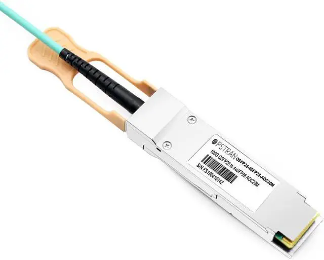 Alt view image 4 of 5 - 100G QSFP28 to 4x25G SFP28 Active Optical Breakout Cable Compatible with Juniper JNP-100G-AOCBO-20M 20m (66ft)