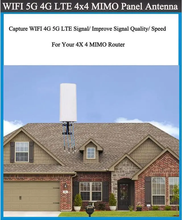 Alt view image 4 of 6 - 4x4 MIMO External Panel 5G 4G LTE Antennas/Directional Outdoor WiFi Antenna Long Range 698-4000 MHz for WiFi 5G 4G LTE Router &Hotspots(Full Kit)