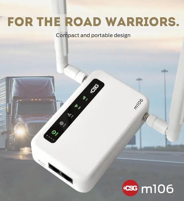 Alt view image 7 of 7 - CSG m106 LTE Cellular Gateway Business or Home Router, Verizon 4G LTE Network Compatible, Built-in Failover, 5,000 mAh Backup Battery for Travel, Lightweight Portable Design, RV Internet