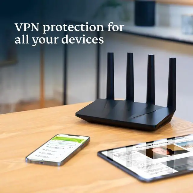 Alt view image 2 of 7 - Wi-Fi 6 VPN Router for Home | Protect Unlimited Devices | Free 30-Day ExpressVPN Trial | International Version