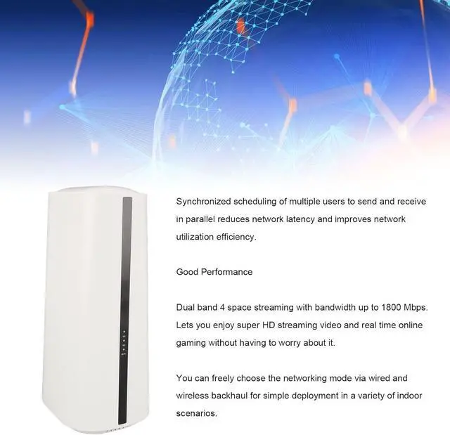 Alt view image 3 of 7 - WiFi6 Router, Full Band 4 Spatial Streams Cordless Internet Router, Gigabit Router, Whole Home WiFi6 Mesh System, Network Device for Home and Office (3)