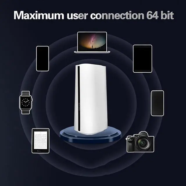 Alt view image 3 of 7 - 5G CPE Router, 2.4G 5.8G Dual Band Cordless 5G Router with SIM Card Slot, Support 64 Users, Portable 5G NR NSA SA Cordless Internet Router for Home Office (US Plug)