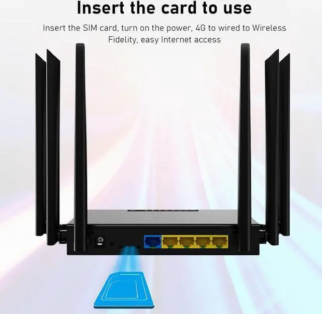 Alt view image 5 of 7 - 4G Router with 6 Antennae, Industrial Grade Iron Case Hotspot Router with SIM Card Slot, High Speed Internet Experience, Multi Device Sharing (US Plug)