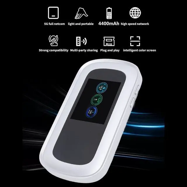 Alt view image 2 of 7 - 5G Mobile Hotspot Router, 2.5Gbps Portable Wi Fi Hotspot, 4400mAh International Hotspot with 2.5 Inch LCD Display, for Android 11 Laptop Smartphone PC