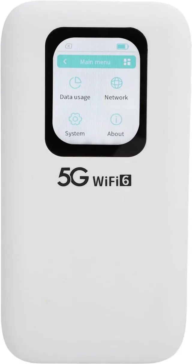 Alt view image 3 of 7 - KIMISS 5G WiFi 6 Mobile Hotspot with Nano SIM Slot - Connects Up to 16 Devices, 2.01in Touch Screen, Portable WiFi Router for Travel