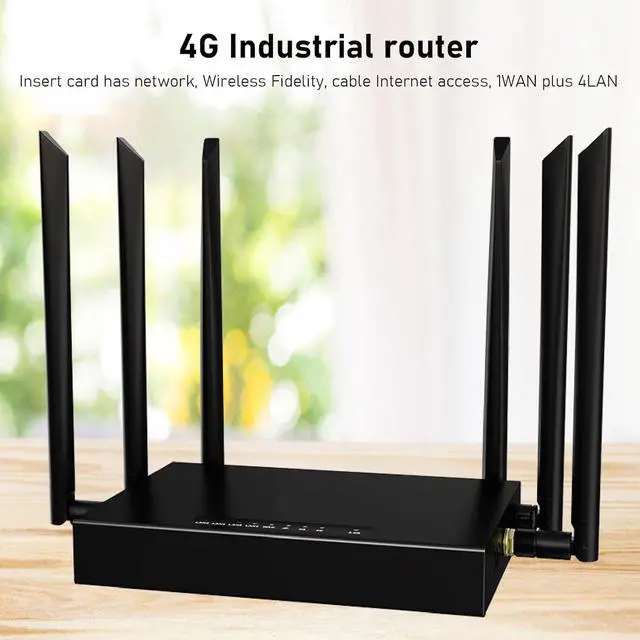 Alt view image 3 of 7 - 4G Router with 6 Antennae, Industrial Grade Iron Case Hotspot Router with SIM Card Slot, High Speed Internet Experience, Multi Device Sharing (US Plug)