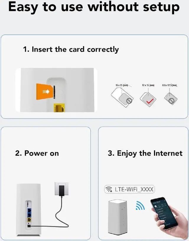 Alt view image 3 of 7 - 4G LTE Wi Fi Mobile Hotspot, Unlocked WL Router with SIM Card Slot, 300Mbps Transmission, Sharing Up to 32 Devices, WL Internet Router Global Version CPF101 5 CPE (US Plug 100